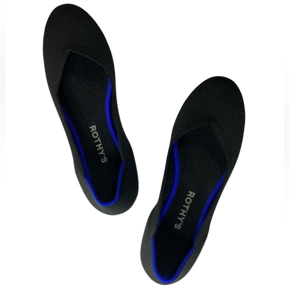 Rothy's The Flat Black Solid Comfortable Shoes Women’s Size 7 - Picture 4 of 12